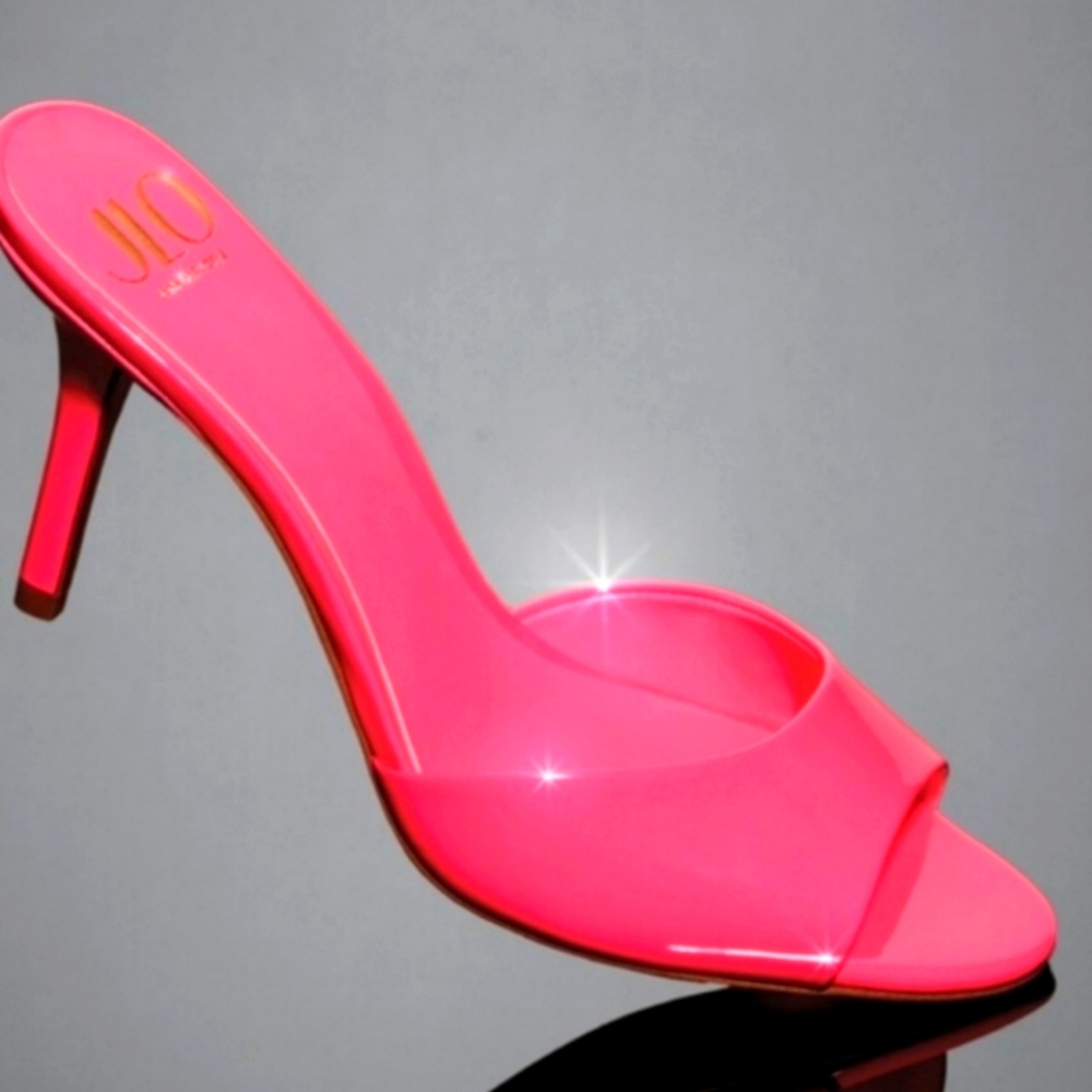 DSW JLO Neon Pink Open-Toe Mule Sandal